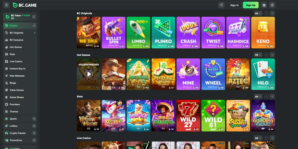Bc.Game casino games