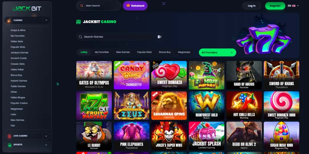 Jackbit casino games