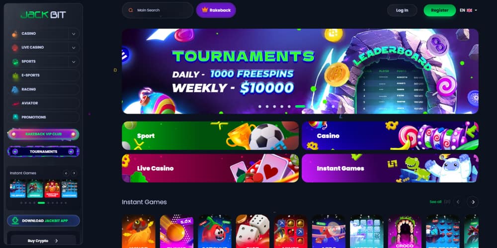 Jackbit casino homepage