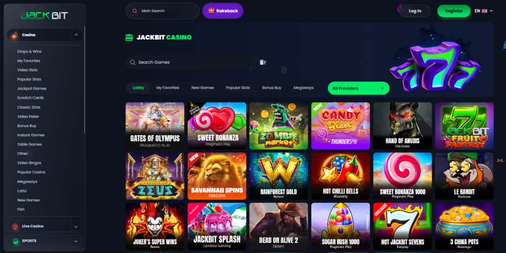 Jackbit casino games