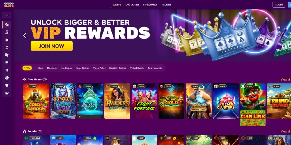 SuperSlots casino homepage
