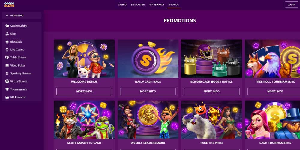 SuperSlots casino bonuses
